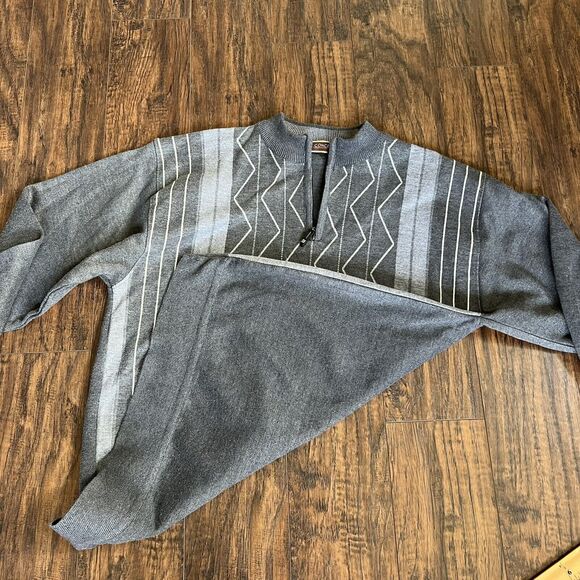 Grandpa Core Sweater Men’s Large Concept Sports Gray‎ 1/4 Zip Geometric - Picture 6 of 7